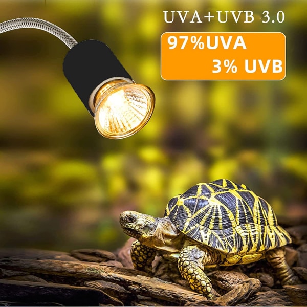 UVA UVB -lamput 25W ja 50W, 2 matelijalampun lämmittävä maallinen Tu