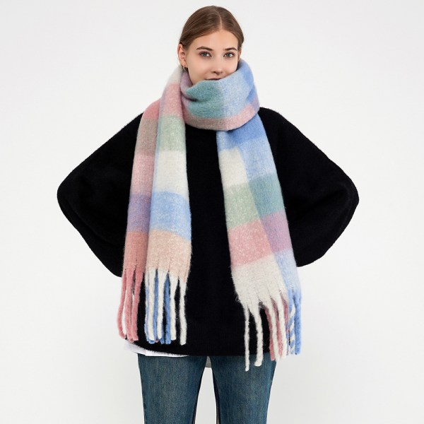 Winter warm tassel scarf women's imitation cashmere warm long sca