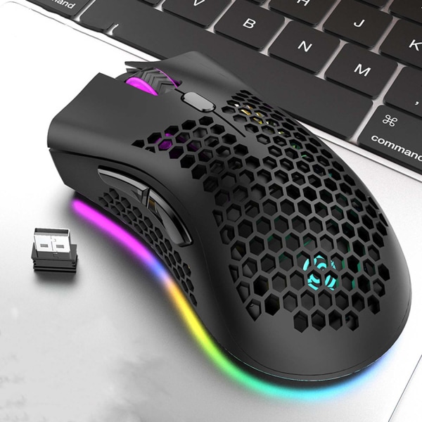 Svart, Gaming Mouse Pad Bluetooth Gaming Mus: Lättviktskabel