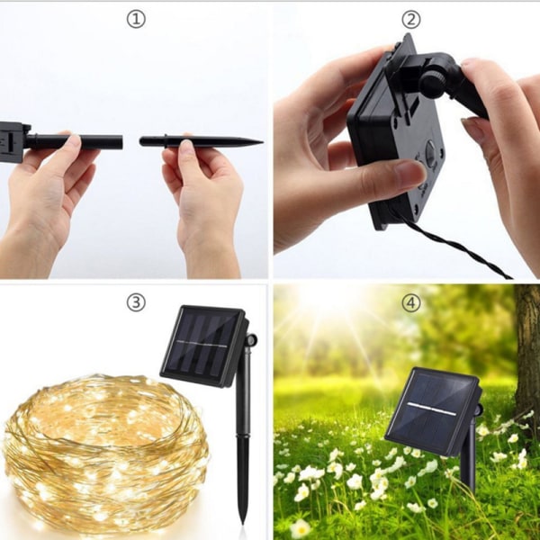 Solcellslingor, 20M 200 LED Vattentäta Solcellslingor för Utomhusbruk