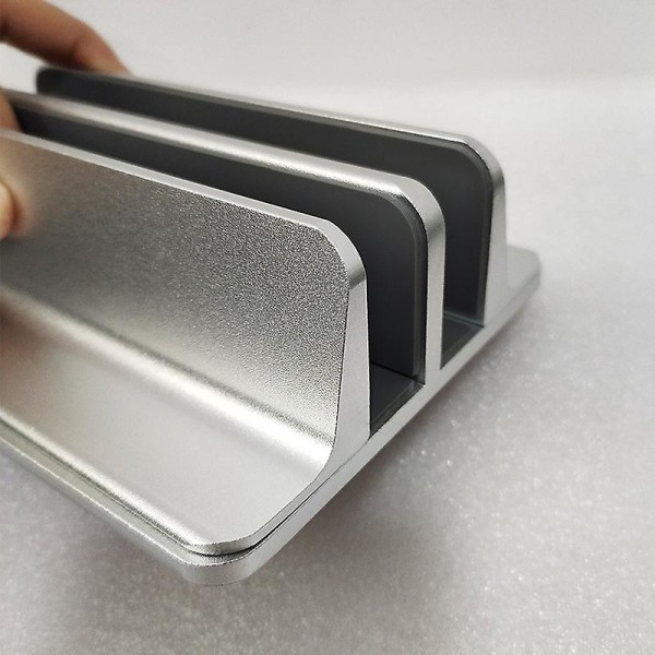 Dobbelt justerbar lodret bærbar computerstand lavet af førsteklasses aluminiumslegering 3-i-1 design sparer plads
