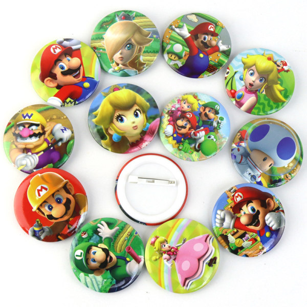 12-pak Super Mario Pins Mario Badges