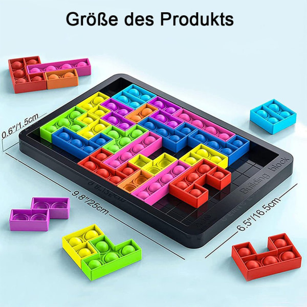 Lærende Fidget Legetøj til Piger Drenge Tetris Silikone Puslespil Brætspil
