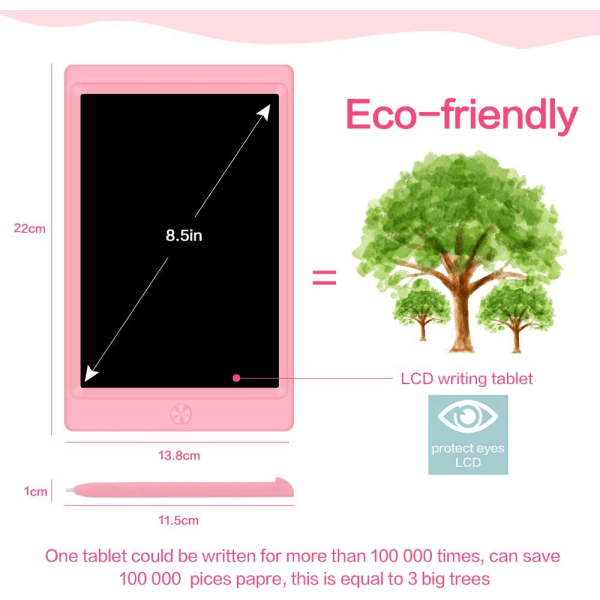 Färgglad LCD-ritplatta 8,5 tum, barnens ritplatta fo