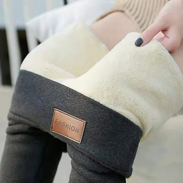 Ladies Leggings Winter Fleece Lined Pants High Waist Stretch Thickened Cashmere Warm Pants（L）