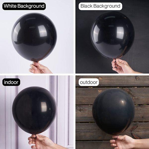 100 stk. 10 tommer sorte heliumballoner, sorte heliumballoner