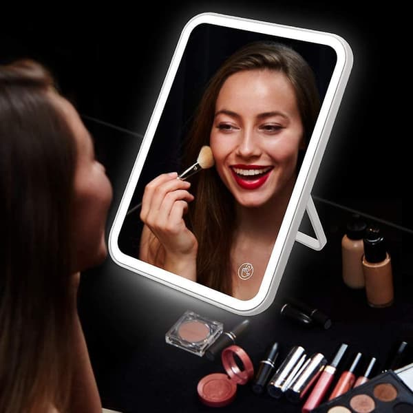Makeup spejl med lys og 5x forstørrelsesspejl