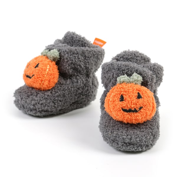 12CM Lærbarnesko Baby Boots Sko Polstret Varme Halloween