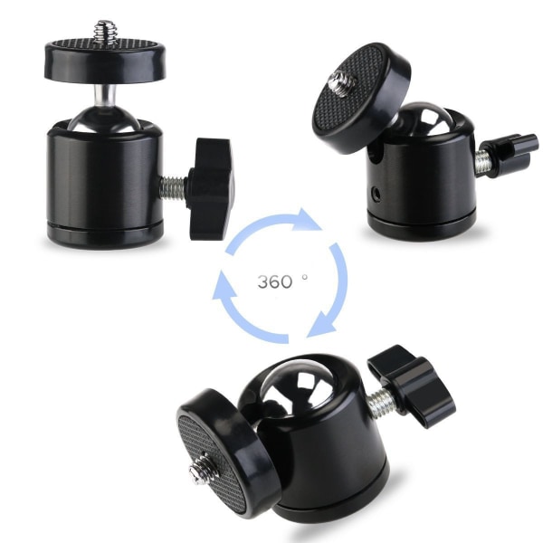 Mini kulled 2-pack kulledfäste med avtagbar 1/4\" blixtskoadapter