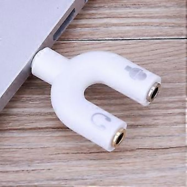 3,5 mm Stereo Audio Y Splitter Mikrofon Mic & Audio Øretelefon 2 Vejs U Form Jack