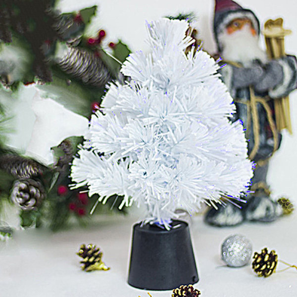 Mini juletræ med USB-drevet farvefiberoptisk jul