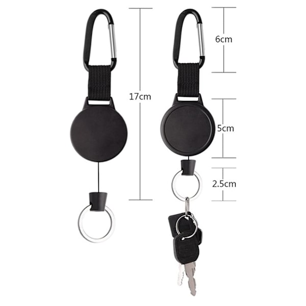2 kpl Raskaat Retractoitavat Avaimenperät Retractoitavat Henkilökorttikotelot 65cm/ 25 Tuumaa Teräsvaijerilla