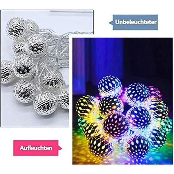 Marocaine 5m 20 LED utendørs solcellelys, 8 justerbare moduser, Wat