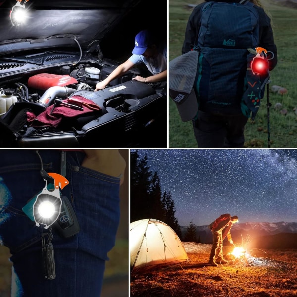Mini Bärbar Arbetslampa Laddningsbar Ficklampa Nyckelring Inspektera