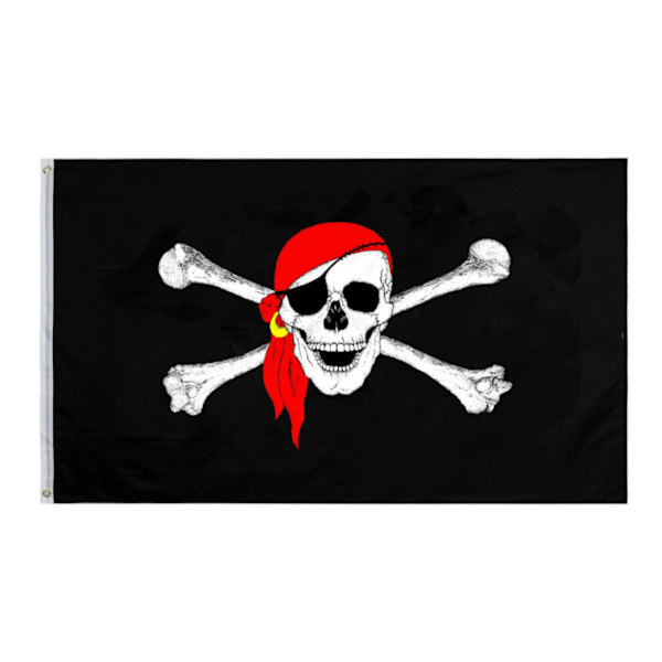 60*90cm tyylikäs punainen bandana, ulkoilmamerirosvolippu Halloween-merirosvo F