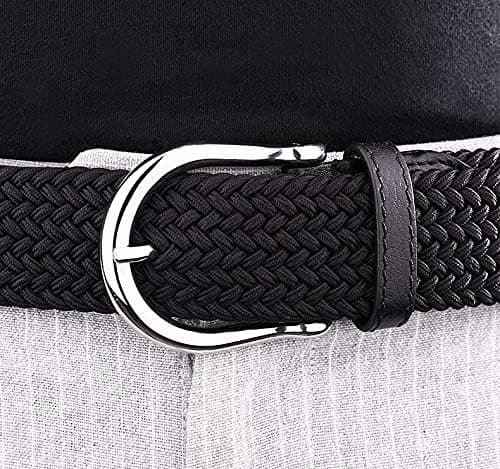 2 stk Unisex Elastisk Flettet Belte Elastisk Stoffbelte for Menn a
