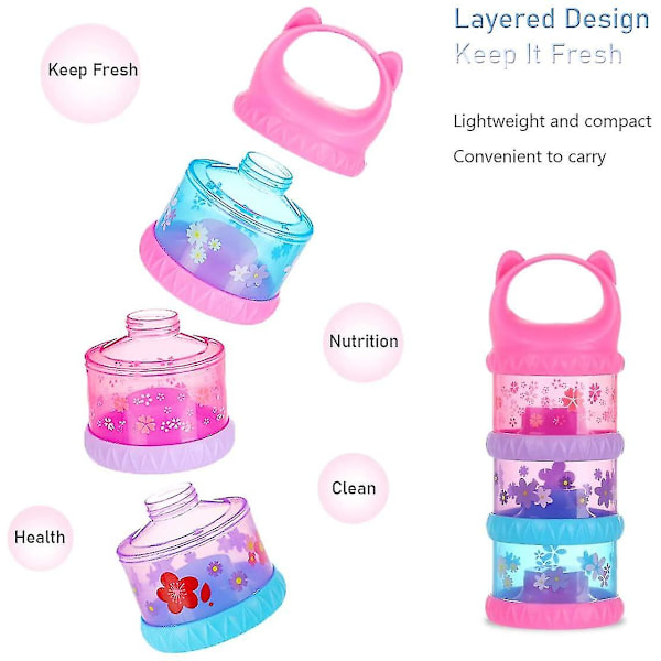 Mælkedispenser, 3 stk. Stakbar Baby Mælkepulver Dispenser Box, Til Udendørs