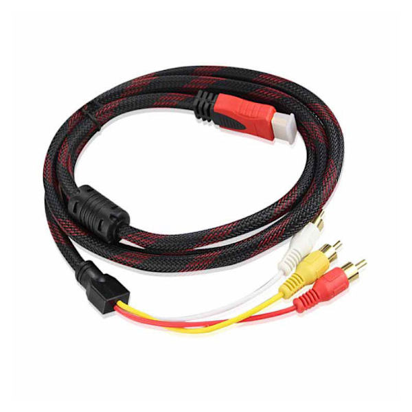 HDMI TIL 3RCA rød hvid gul differentiel kabel med net HDMI TIL AV tv set top box forbindelseskabel forgyldt