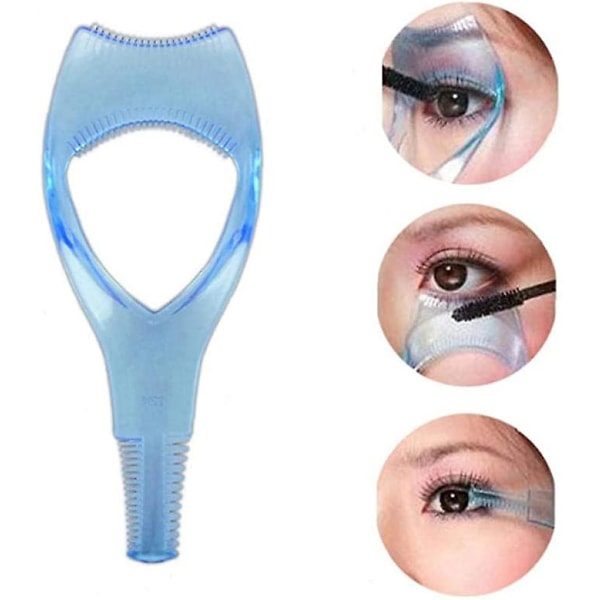 3 st 3 i 1 ögonfransverktyg, Shield Applicator Guard Ögonfransguide för smink Klart plast ögonfransskort (blå)