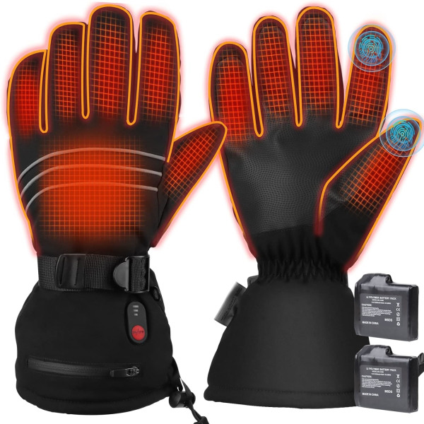 XL uppvärmda handskar - Uppladdningsbart 7,4V 3200mAH Batteri Elektrisk Han