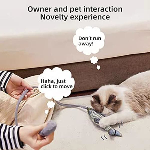 Manuell fiskleksak för katt, interaktiv kattfiskesimulering