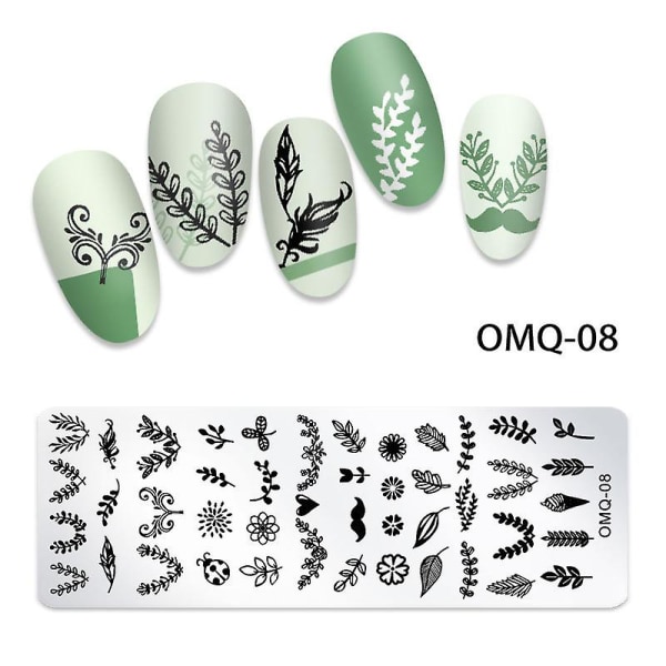 Neglestempelplate Stempelmal Neglebildeplate Stencil Diy Trykk Rustfritt Stålverktøy（OMQ08）