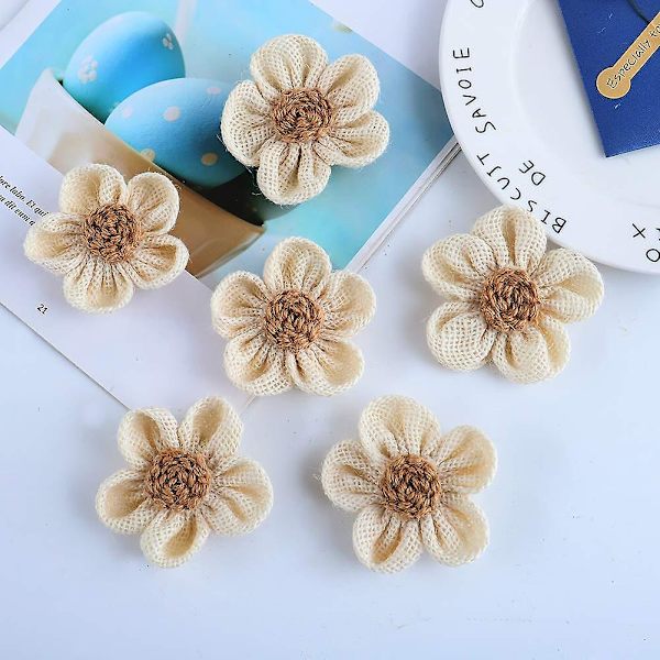 Håndlagde Burlap Blomster For Diy Håndverk Bryllupsdekorasjon