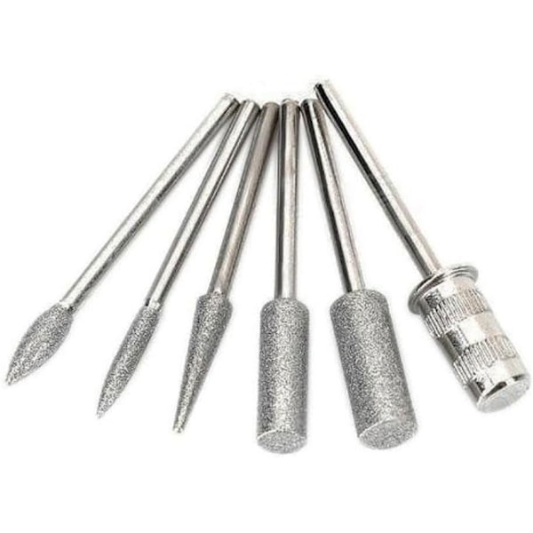 Nagelkonst 6 st sliphuvud set diamant sliphuvud slipning R