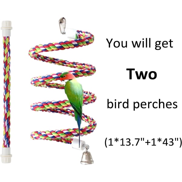 Bungee Rope Bird Toy, Set of 2 Bird Perches