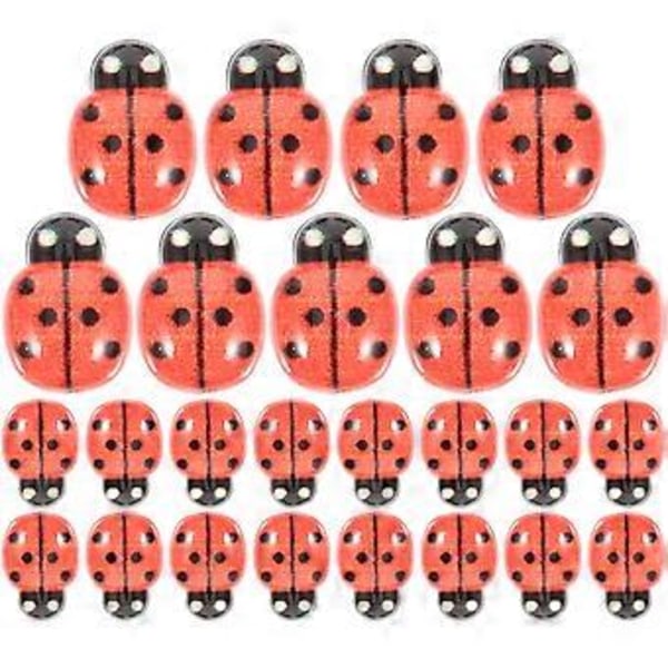 50 stk. Marihøne Charm Mini Resin Charms Små Resin Insekt Dyr Mini Marihøner for Håndverk