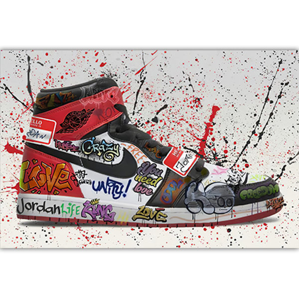 Canvas-skor Bakgata Konst Graffiti Canvas Konst Dekoration Canva