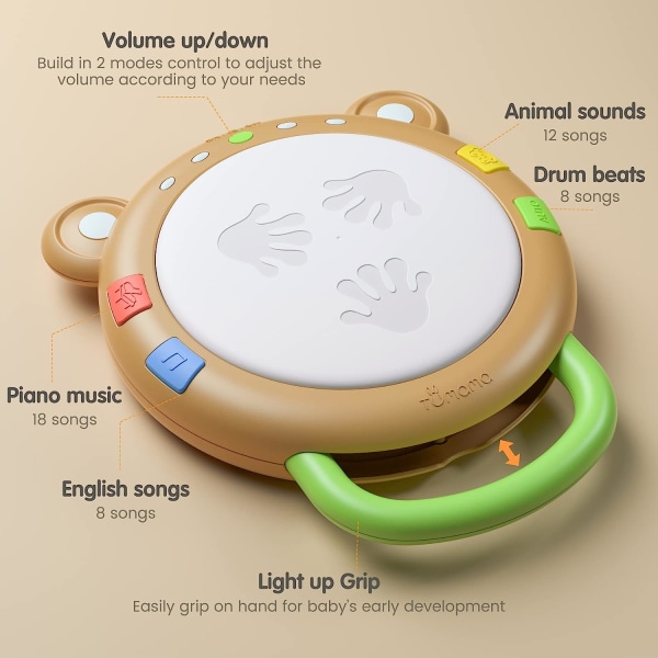 Baby Musical Toy, Musical Drum Interactive Toy Gift, Elektronisk