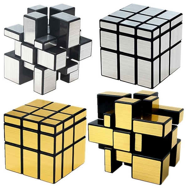 Speilkube 3x3 Speed Cube Magic Cube Puzzle Enkelt å snu (Sølv)
