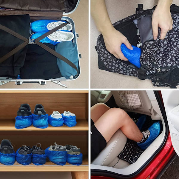 Skoskydd, 100 st halkfria engångstjocka plastskor