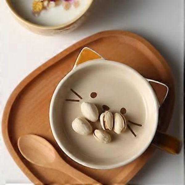 Søt Keramisk Kopp med Lokk, Ny Design, Tegneserie, Student, Melk, Havrekopp, Omtenksomme Gaver til Kjærester, Jul Coffee Color