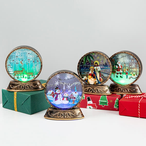 1 st jul snöglob lykta LED-ljus vatten glittrande tomte