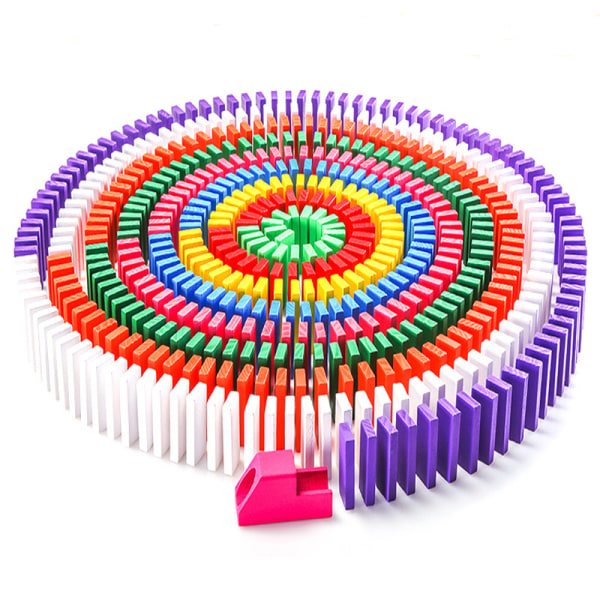 100 stk farverige dominobrikker, pædagogisk spil til børn