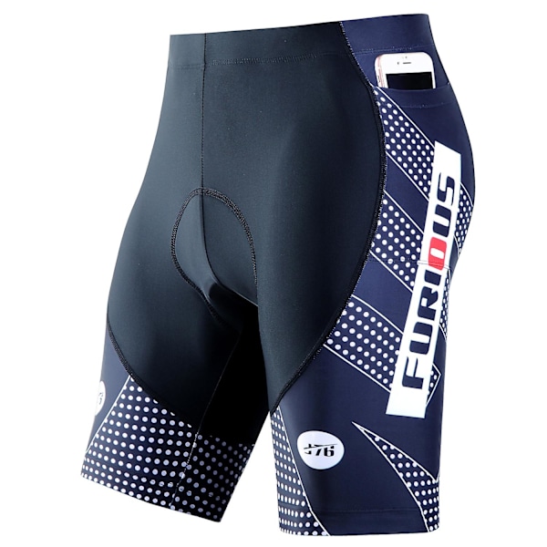Herre cykelshorts 3d polstret med cykelshorts Hurtigtørrende halvbukser XL Sort