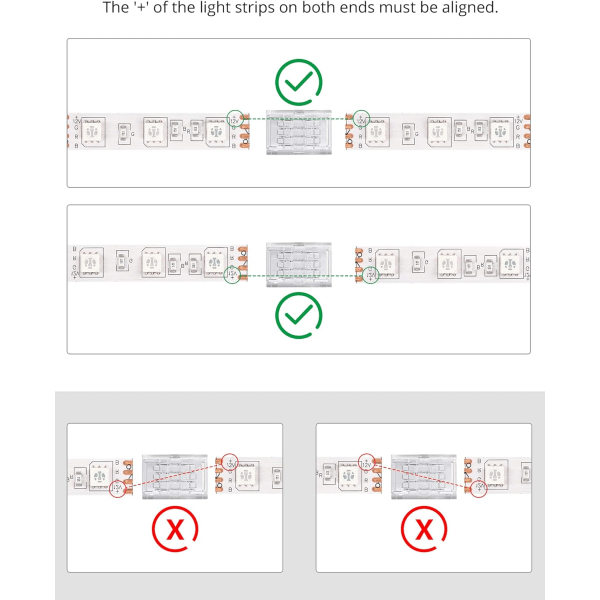 10 stk. 4-bens 10mm LED-strip lysforbindelse Loddefri LED-adapter
