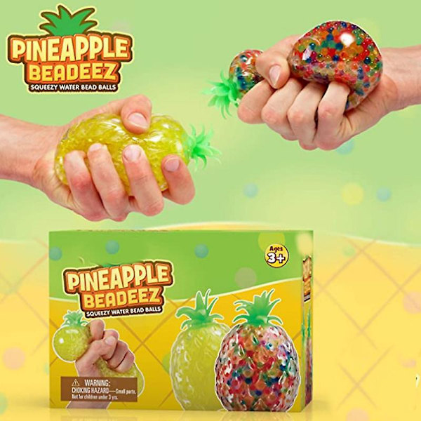 11 cm silikon ananas klämboll nyhet väska mjuk pärla fyllning festleksak