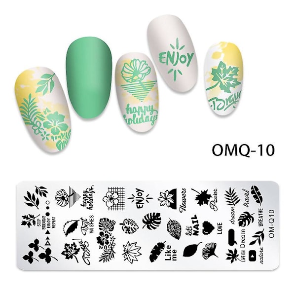 Kynsileimasinlevy Leimasinpohja Kynsikuvion Leimasin Stensiili Diy Tulostus Ruostumaton Teräs Työkalu（OMQ10）