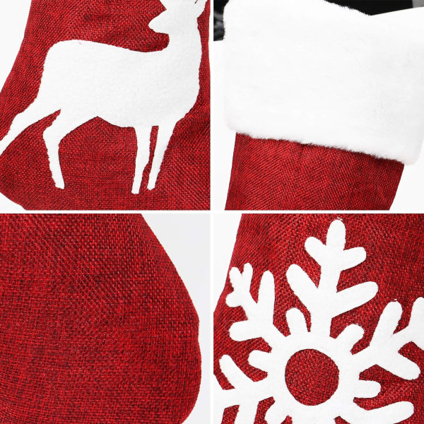 3 stycken julstrumpor träddekoration eldstad tomte