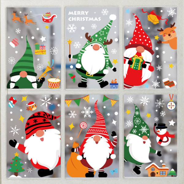 Bq053 - 58 (Pack of 6), Christmas Window Static Sticker Large Win