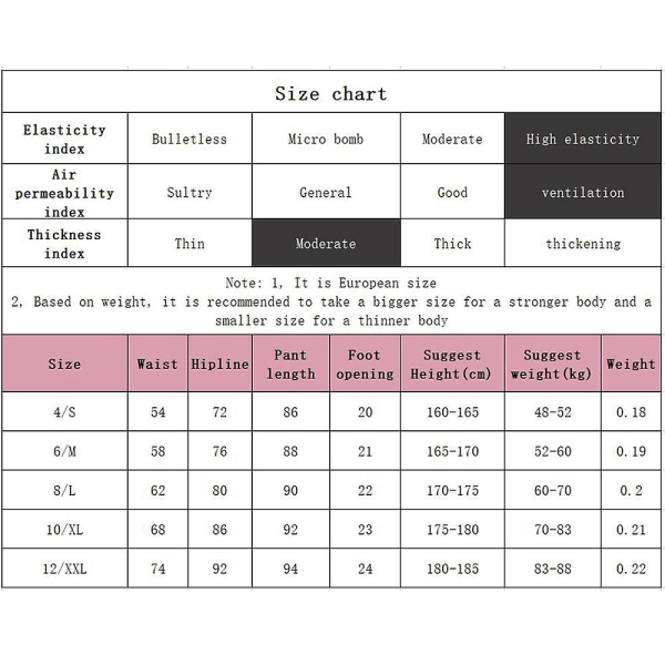 Damtights med hög midja, sidofickor, sportleggings, yogabyxor (8(L) svart)