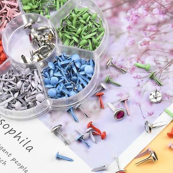 320 st split pins scrapbooking brads runda färgglada metall pastellfärgade hantverksbrads pappersfästen för hantverk diy stämpling hem