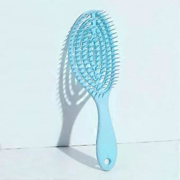 Rund hårkam hul oval kam gradient plastik slikfarve massagekam hårkam (sort) black