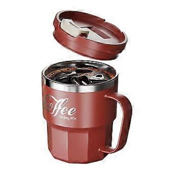 Termosmugg i rostfritt stål, enkel stil, 400 ml, återanvändbar vattenkopp lämplig för camping, picknick, grillning Coca Cola Red