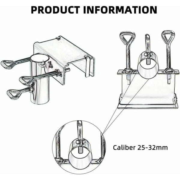 1 stk. Paraplyholder til altanrækværk, Haveparaplyholder Cl