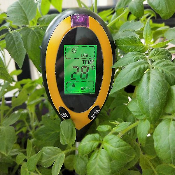 4-i-1 Jordtester Temperatur Fugtighed Lys Luftfugtighed Ph-værdi Måler