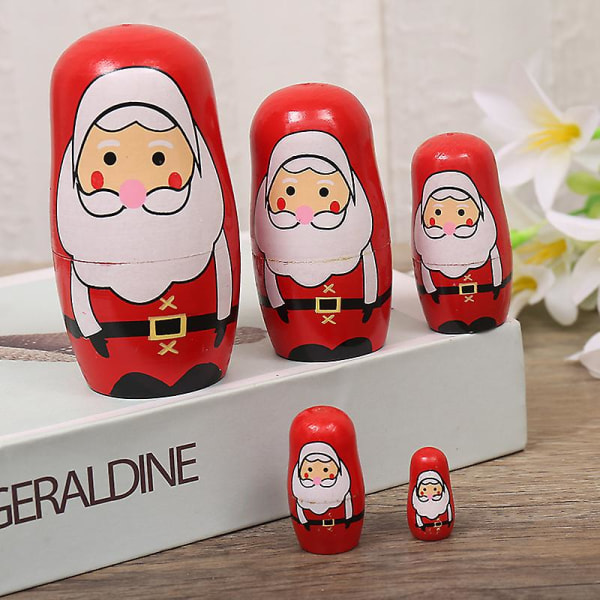 5 st handgjorda ryska dockor i trä Matryoshka dockor staplingsdockor set